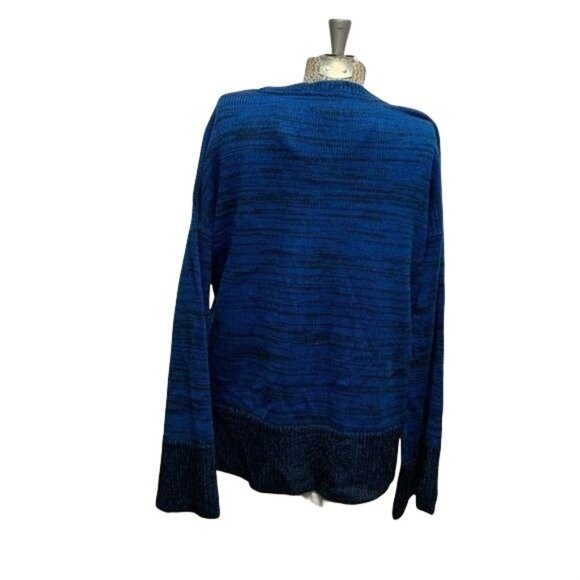 Style & Co Womens Blue Knit Sweater Size L Long Sleeve Scoop Neck - Picture 2 of 5